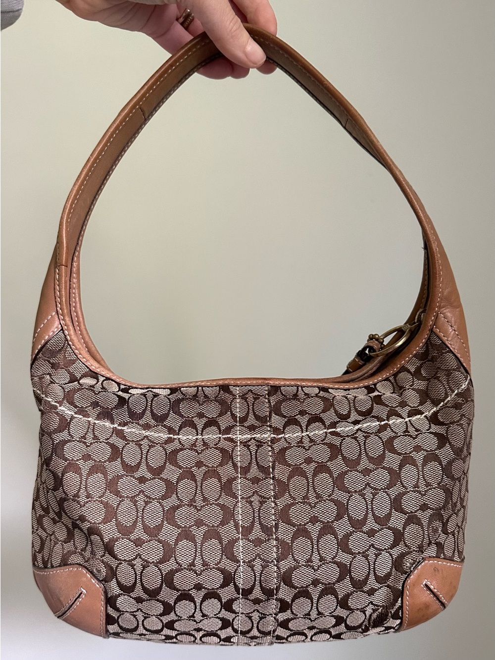 Coach Signature Shoulder Purse CC Logo Sufflette 10776 Light Brown Vintage - Picture 2 of 14